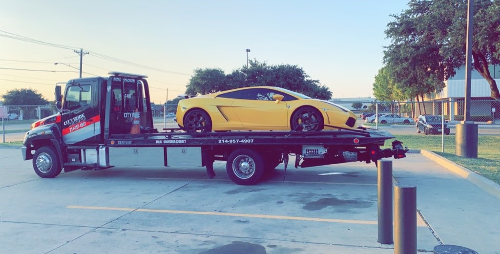 Towing Lamborghini from Dallas to Garland